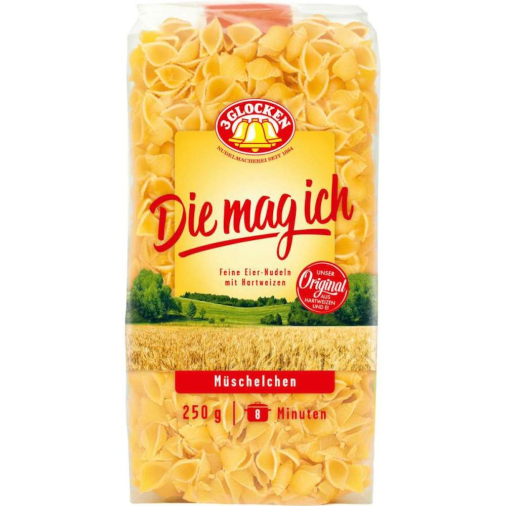 3 GLOCKEN Nudeln, Die mag ich Müschelchen 250g / 8.81oz