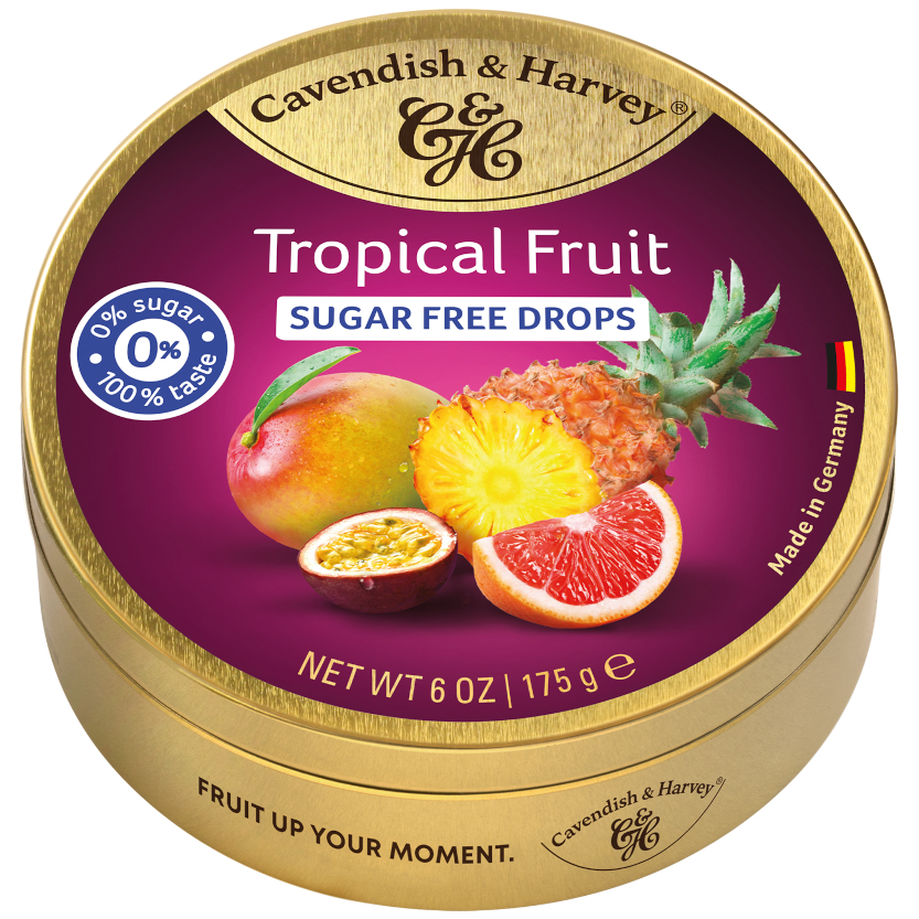 Cavendish & Harvey Sugar Free Tropical Fruit Drops 175g / 6.17oz