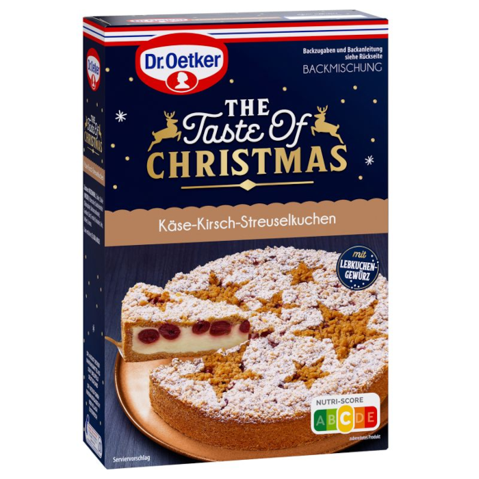Dr. Oetker The Taste of Christmas Käse-Kirsch-Streuselkuchen Backmischung