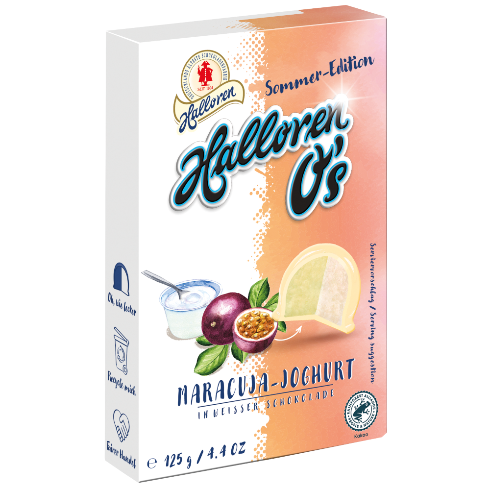 Halloren O's Maracuja-Joghurt Pralinen Limitierte Sommer-Edition 125g / 4.4oz