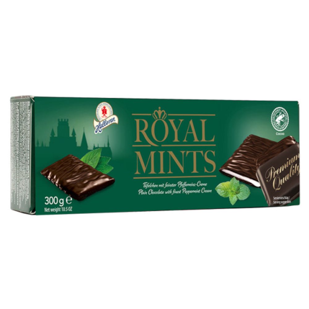 Halloren Royal Mints Pfefferminz-Creme-Täfelchen, vegan 300g / 10.58oz