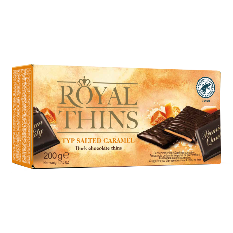 Halloren Royal Thins Salted-Caramel-Creme-Täfelchen, vegan 200g / 7.05oz