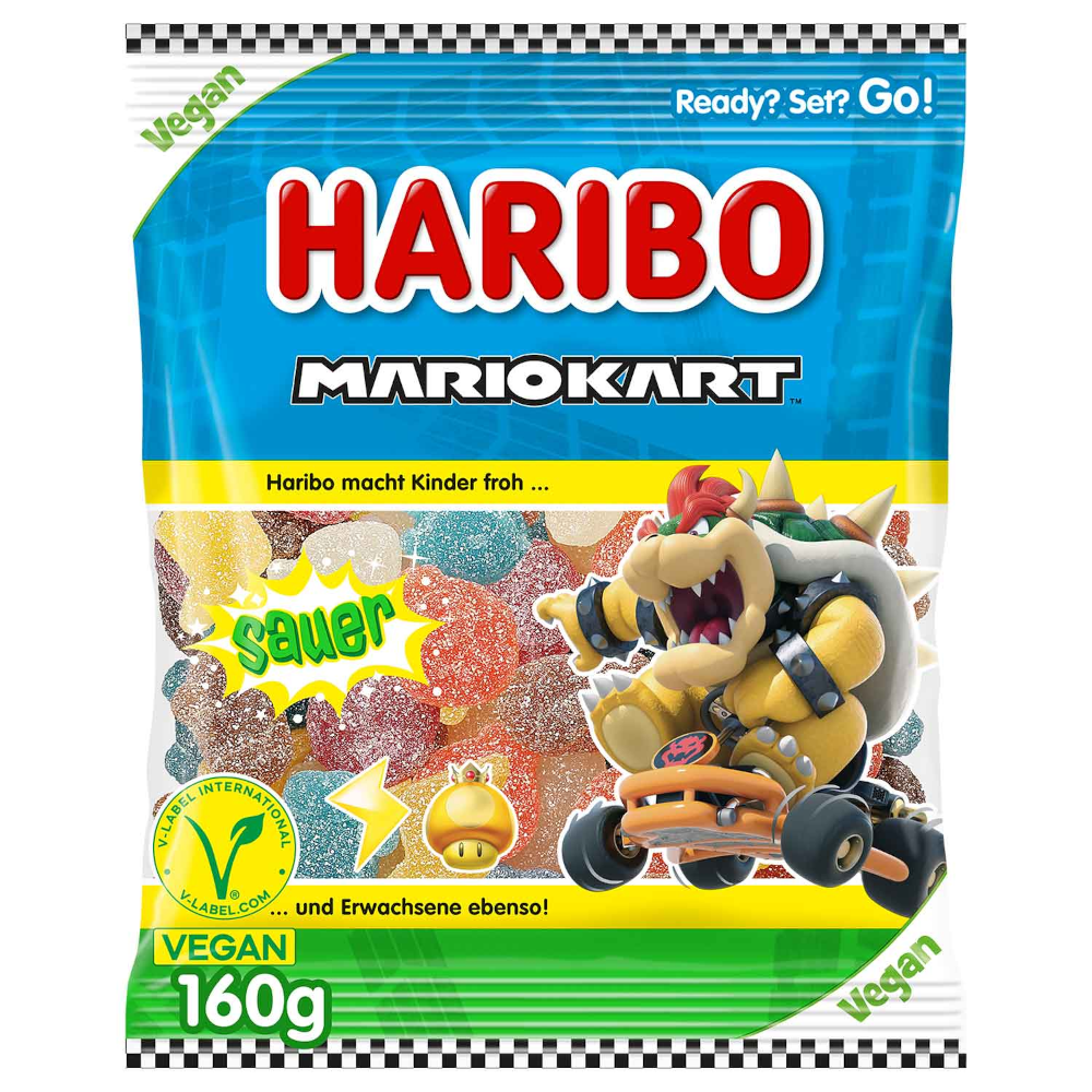 HARIBO Mario Kart Sauer Vegan, Limited Edition 160g / 5.64oz