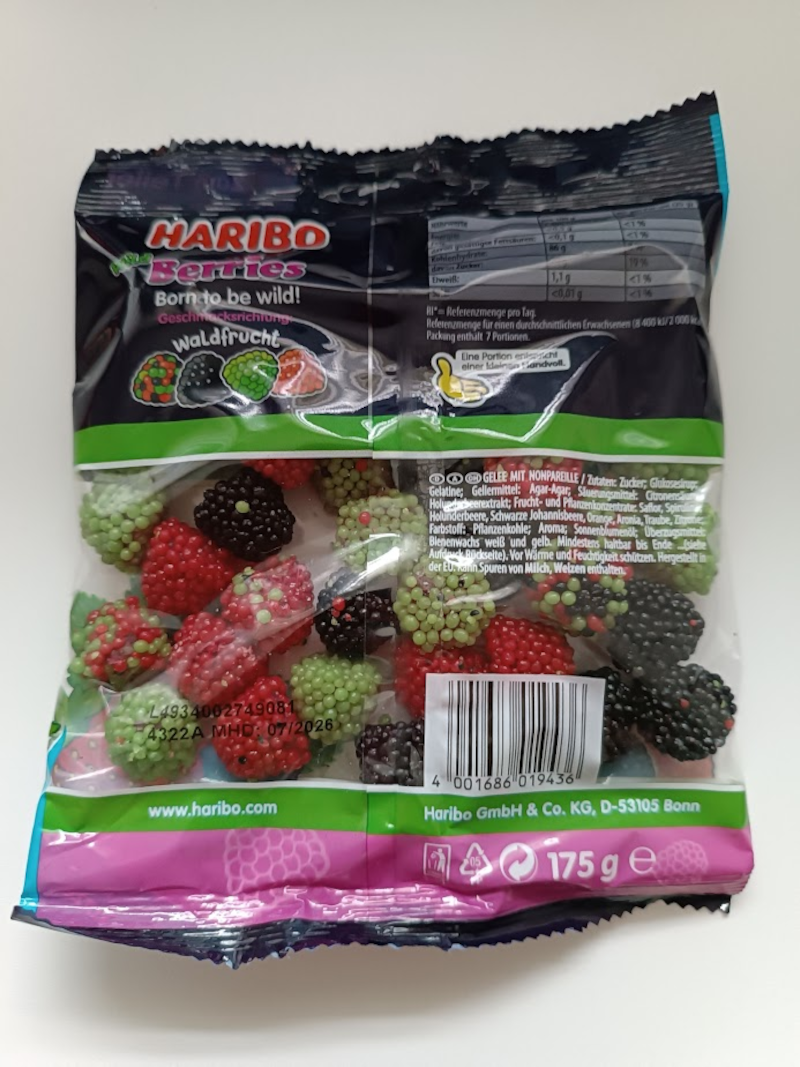 HARIBO Wild Berries aus Gelee mit Nonpareille 175g