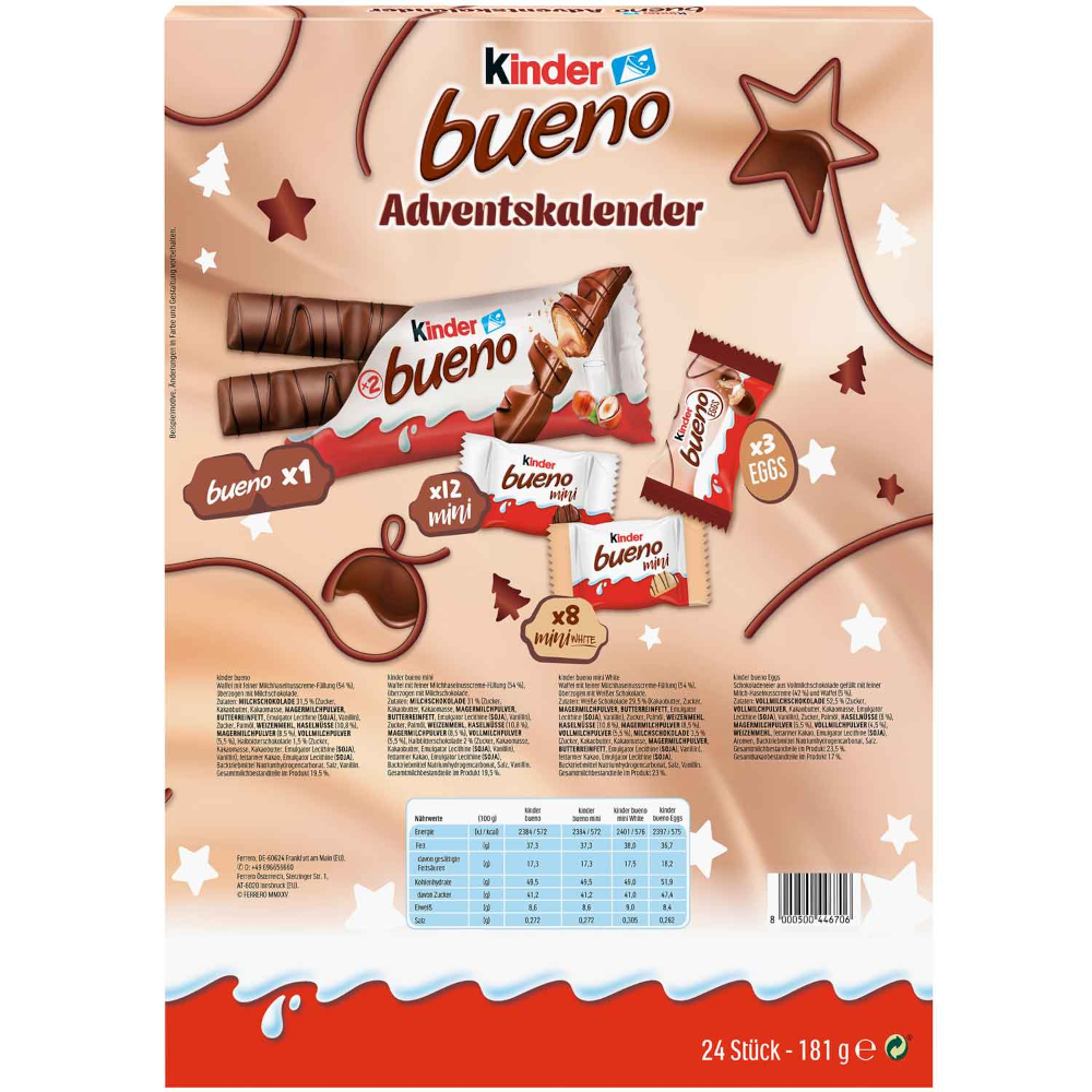 Ferrero Kinder Bueno Adventskalender 181g / 6.38oz