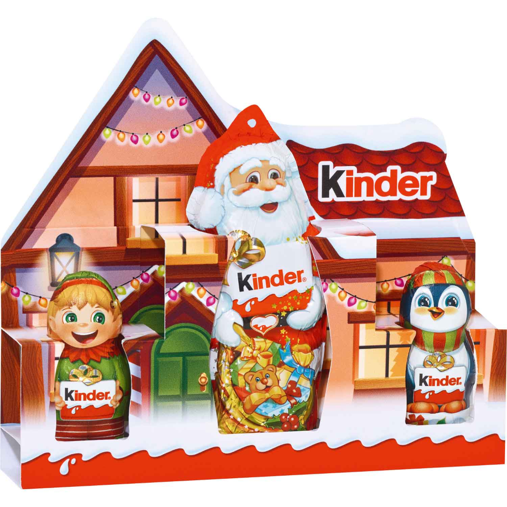 Ferrero Kinder Schokolade Winterhaus mit 3 Hohlfiguren 85g / 2.99oz