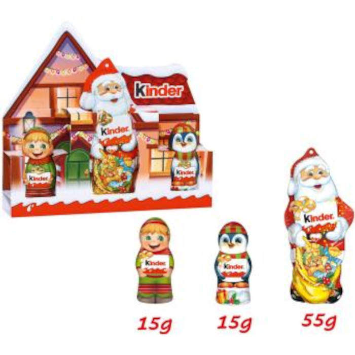 Ferrero Kinder Schokolade Winterhaus mit 3 Hohlfiguren 85g / 2.99oz
