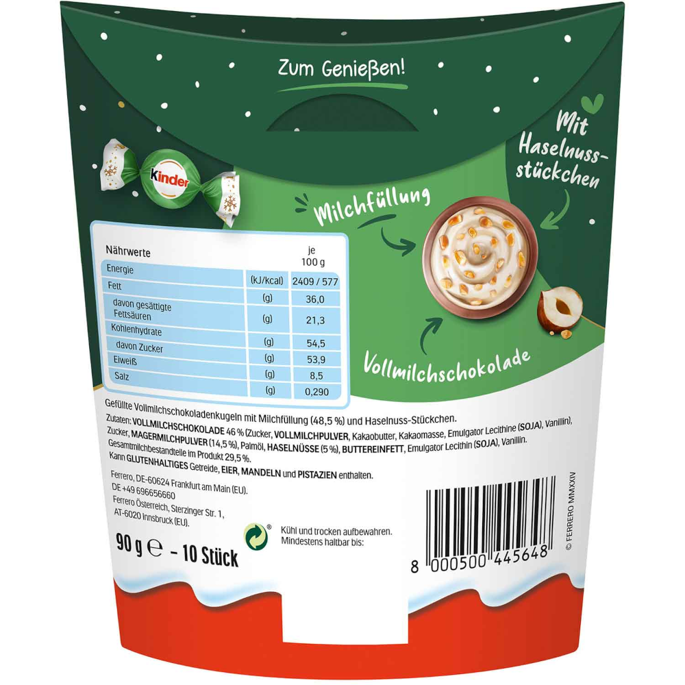 Ferrero Kinder Kugeln Milk & Hazelnut Sensations 90g / 3.17oz