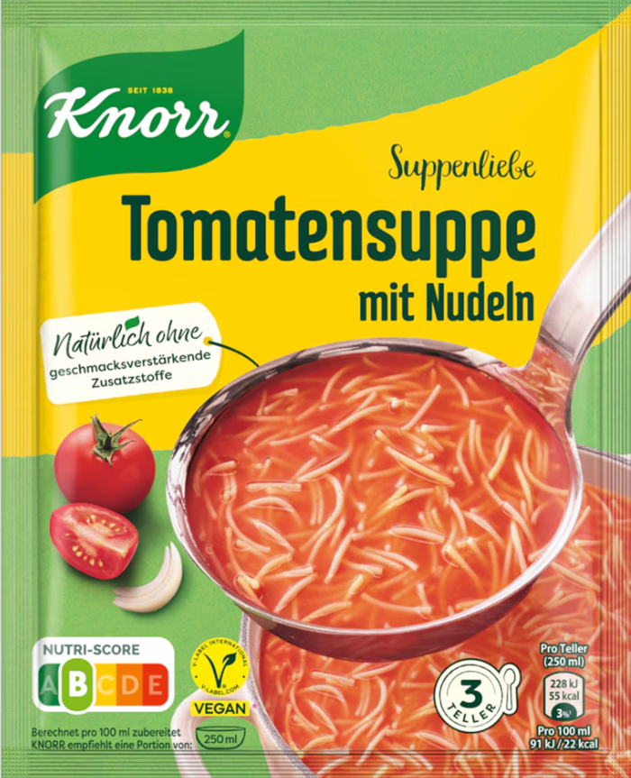 Knorr Suppenliebe Tomatensuppe mit Nudeln, Vegan 0,75 Liter