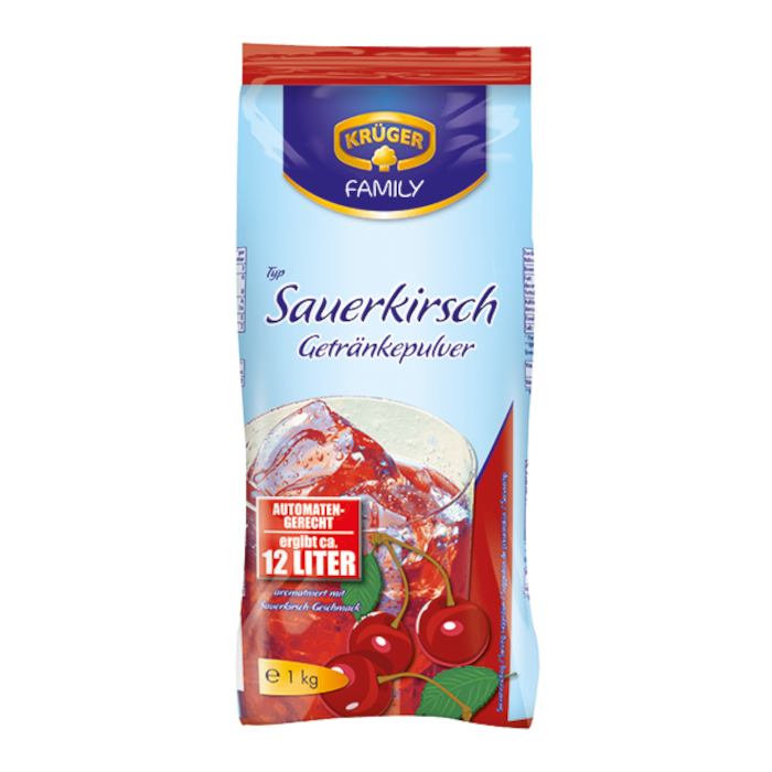 KRÜGER FAMILY Getränkepulver Sauerkirsche 1kg / 2.2lbs