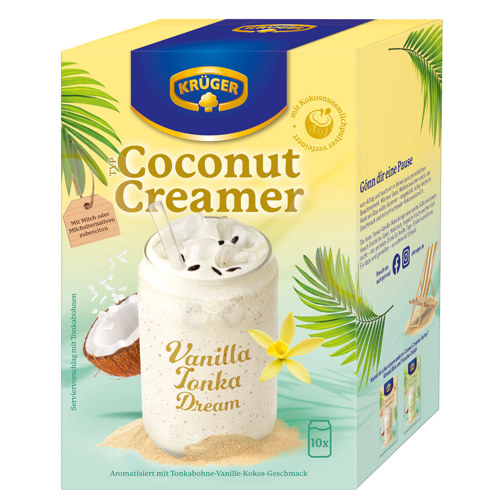 KRÜGER Coconut Creamer Vanilla Tonka Dream Getränkepulver 10er