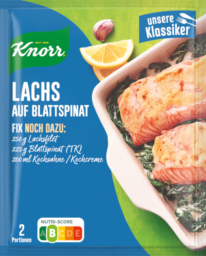 Knorr Fix für Lachs auf Blattspinat 28g / 0.98 oz. NET. WT.