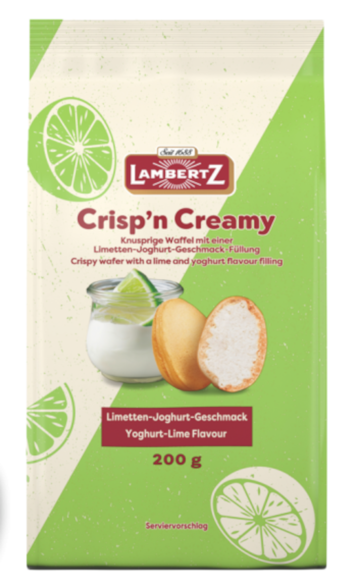 Lambertz Crisp´n Creamy Limetten-Joghurt Waffeleier 200g / 7.05oz