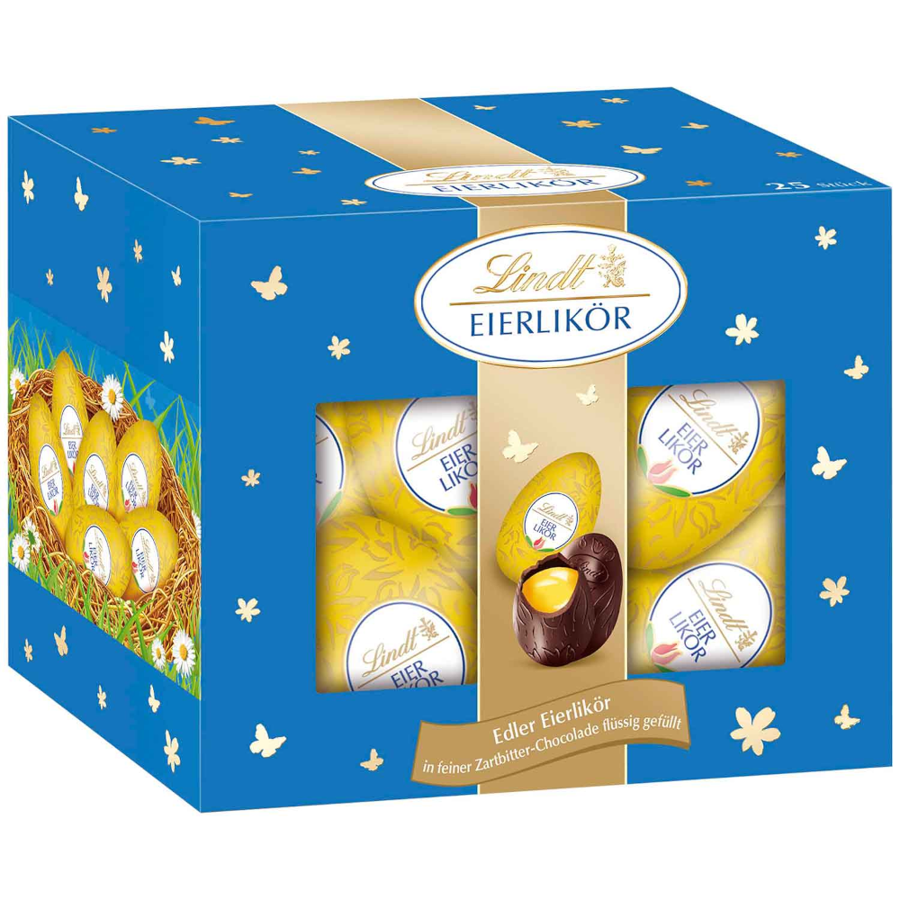 Lindt Eierlikör Ostereier 25 Stück im Köcher 450g / 15.87 oz