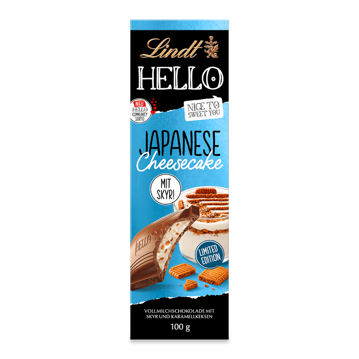 Lindt HELLO Japanese Cheesecake Vollmilch Schokolade 100g / 3.52oz