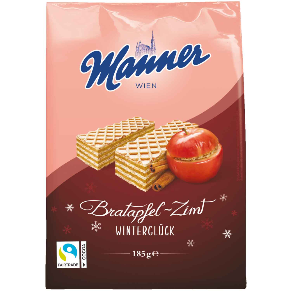 Manner Winterglück Bratapfel-Zimt Waffelgebäck 185g / 6.52oz