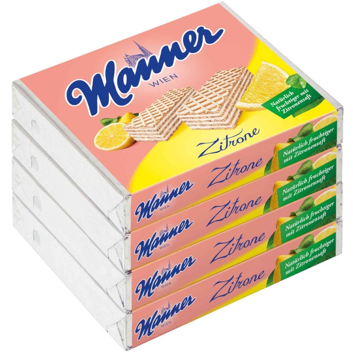 Manner Zitrone Waffel-Schnitten 4x75g / 4x2.64oz