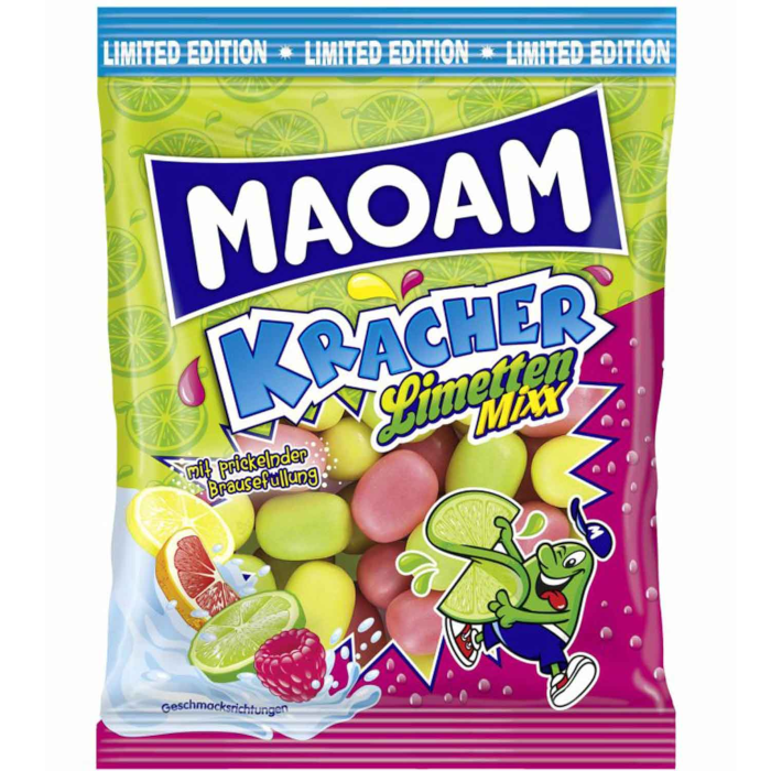 MAOAM Kracher Limetten Mixx Kaubonbons mit Brausefüllung 200g