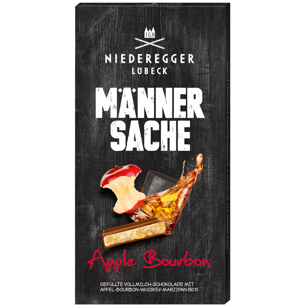 Niederegger Männersache Marzipan Schokoladentafel Apple Bourbon 110g