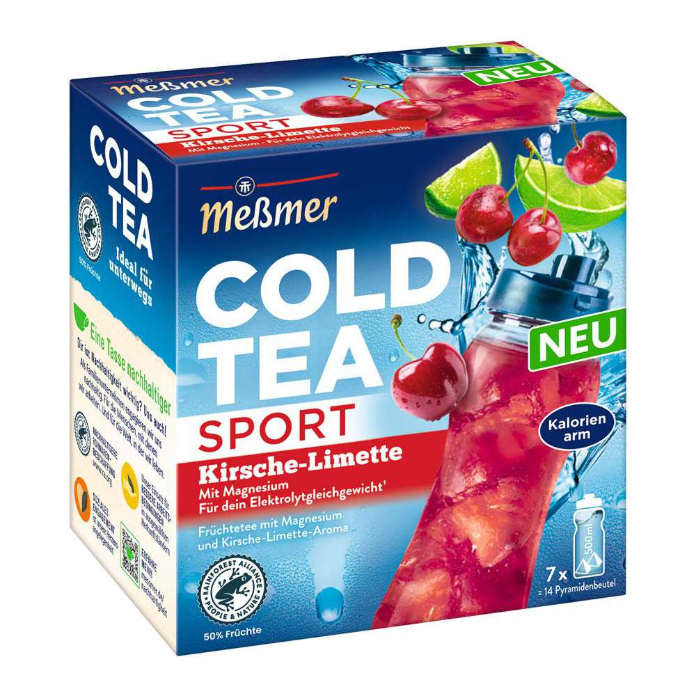 Meßmer Cold Tea Sport Kirsche-Limette 14 Pyramidenbeutel