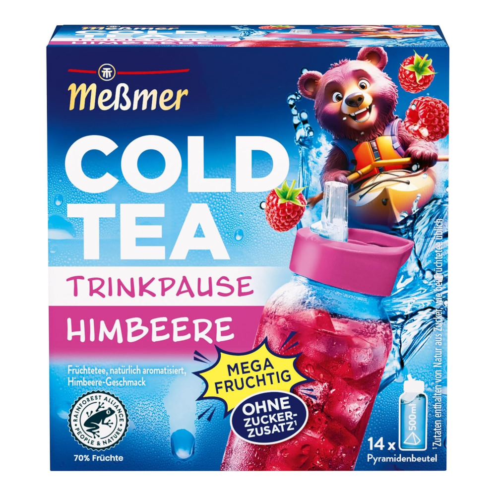 Meßmer Cold Tea Trinkpause Himbeere 14 Pyramidenbeutel