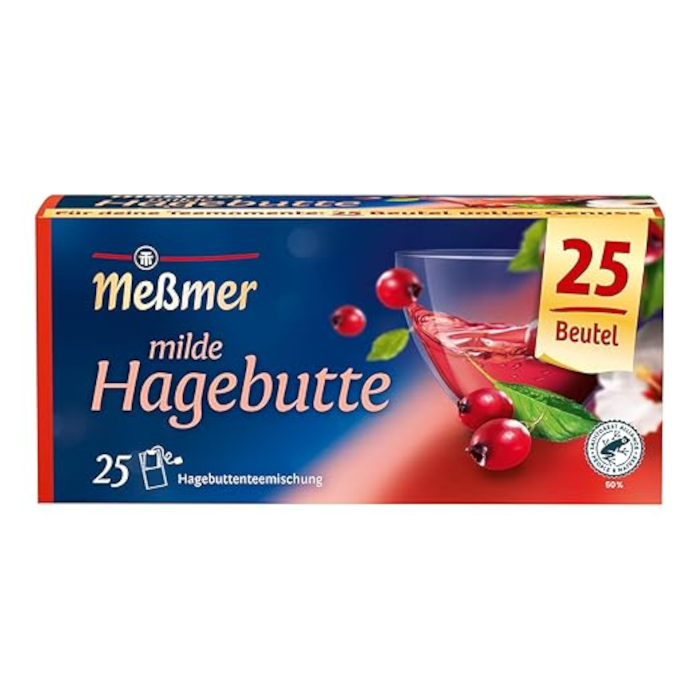 Meßmer Tee Milde Hagebutte 25 einzeln verpackte Teebeutel