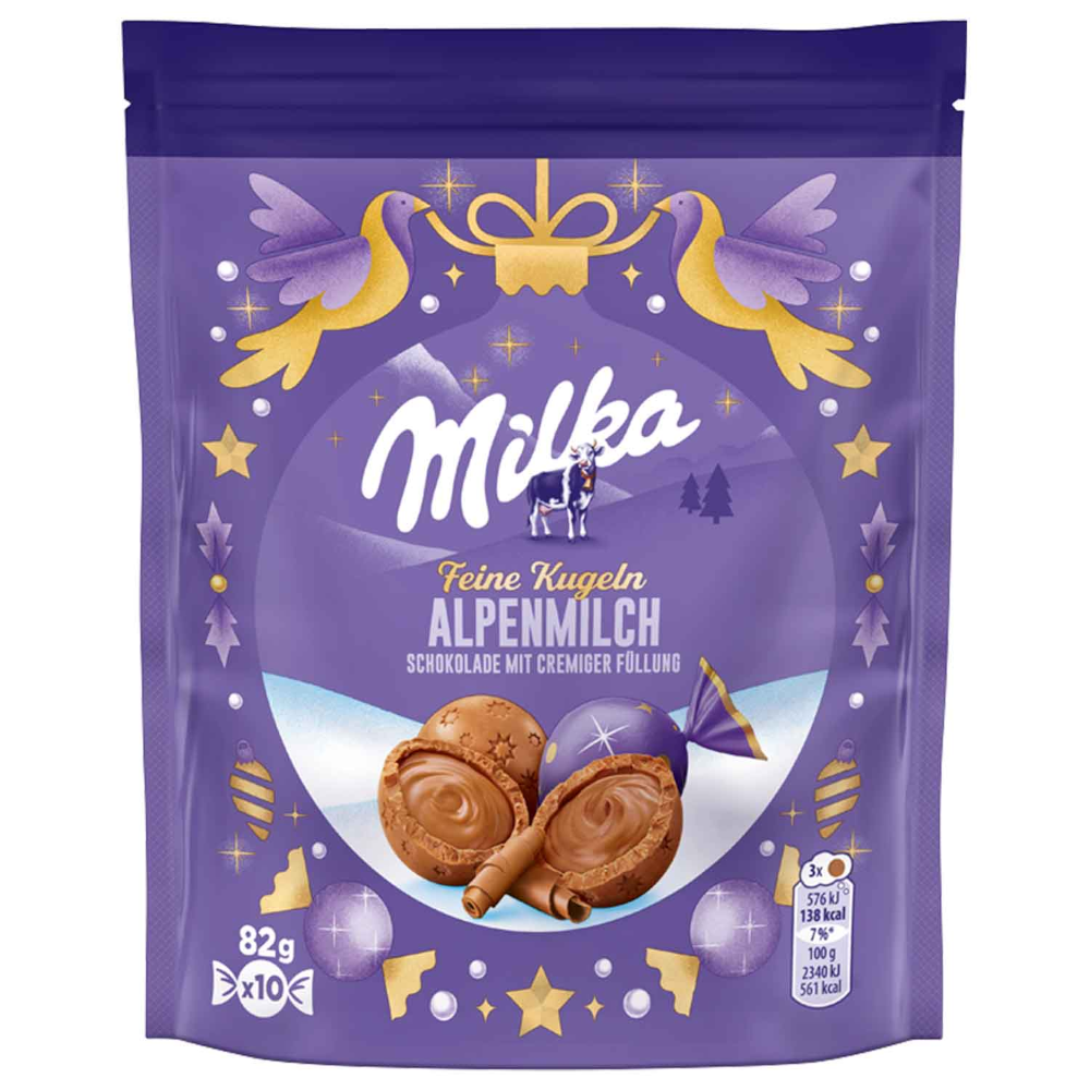 Milka Feine Schokoladen Kugeln Alpenmilch 82g / 2.89oz