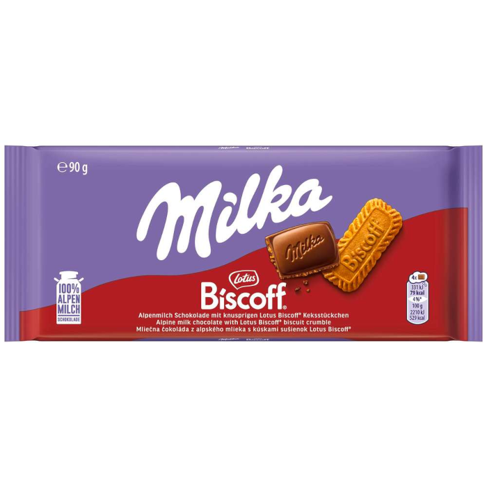 Milka Lotus Biscoff Alpenmilch Schokolade 90g / 3.17oz