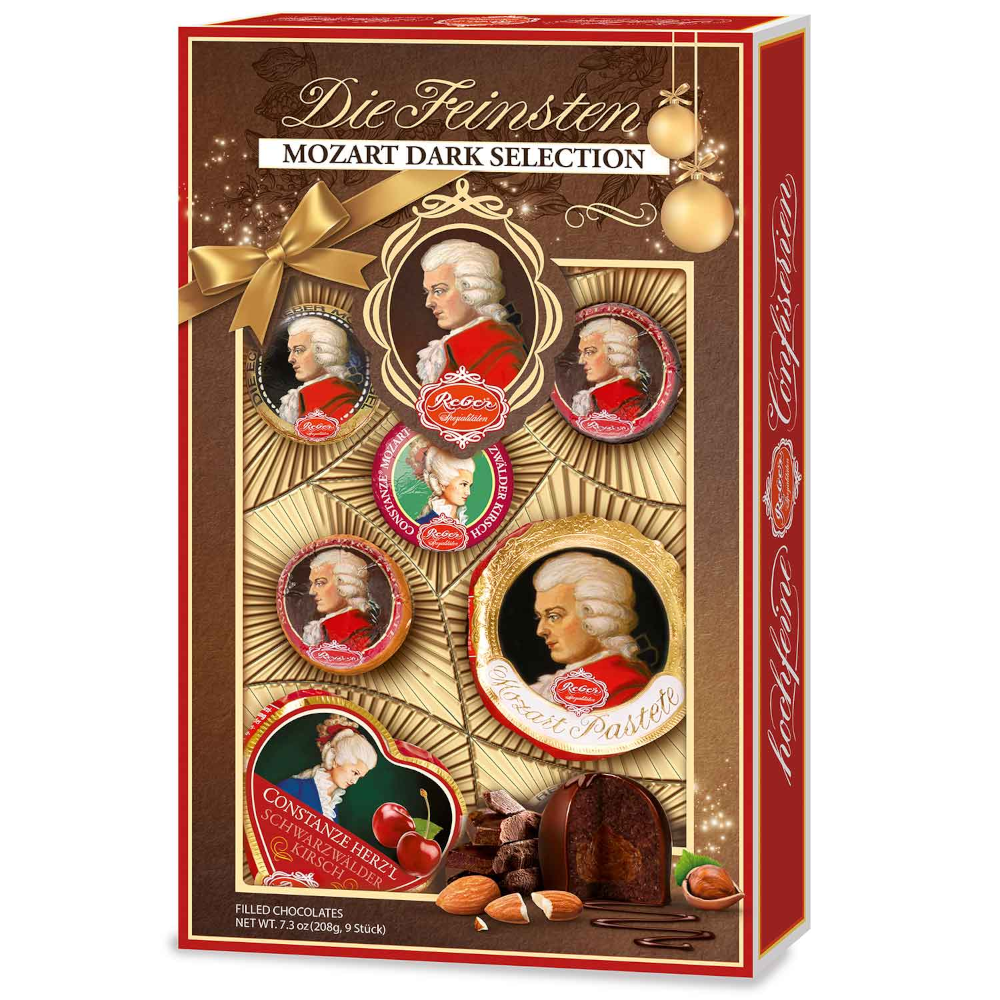 Reber Die Feinsten Mozart Dark Selektion "Frohes Fest" 208g / 7.34oz