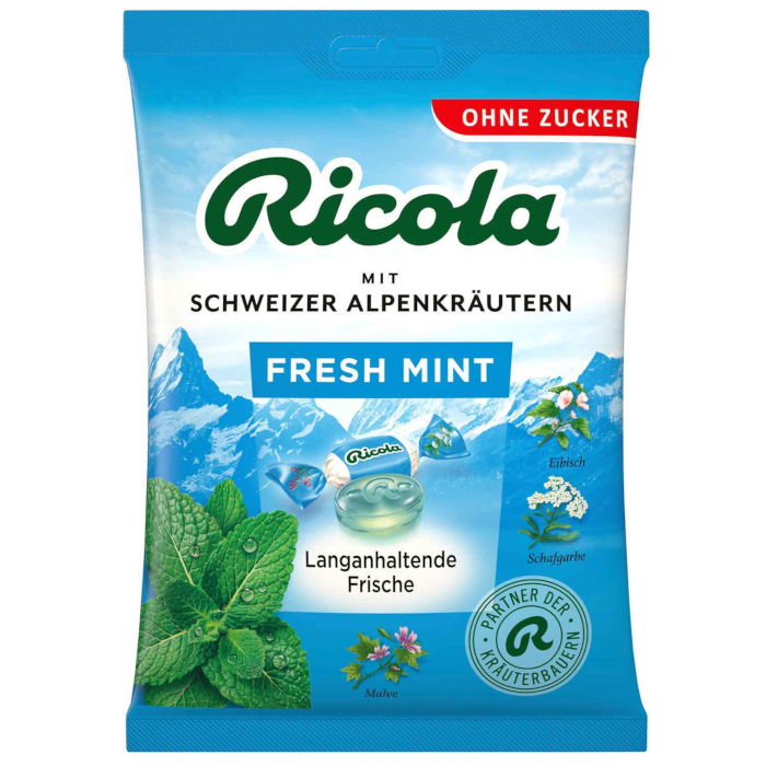 Ricola Fresh Mint Kräuterbonbons ohne Zucker 75g / 2.64oz