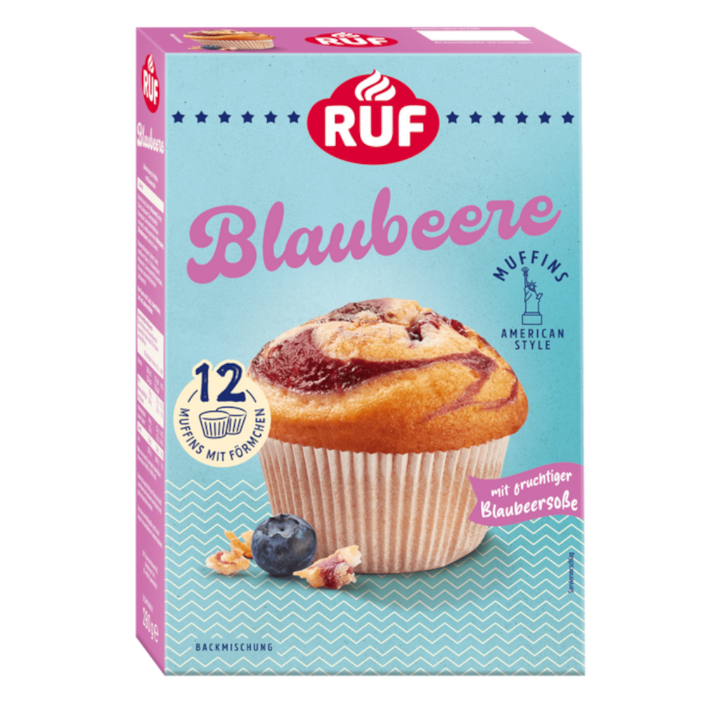 RUF Blaubeer-Muffins Backmischung 280g / 9.87oz MHD: 11/2025