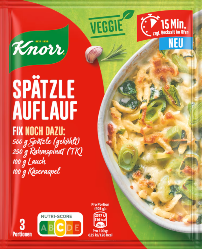 Knorr Fix Veggie für Spätzle-Auflauf 40g / 1.41oz
