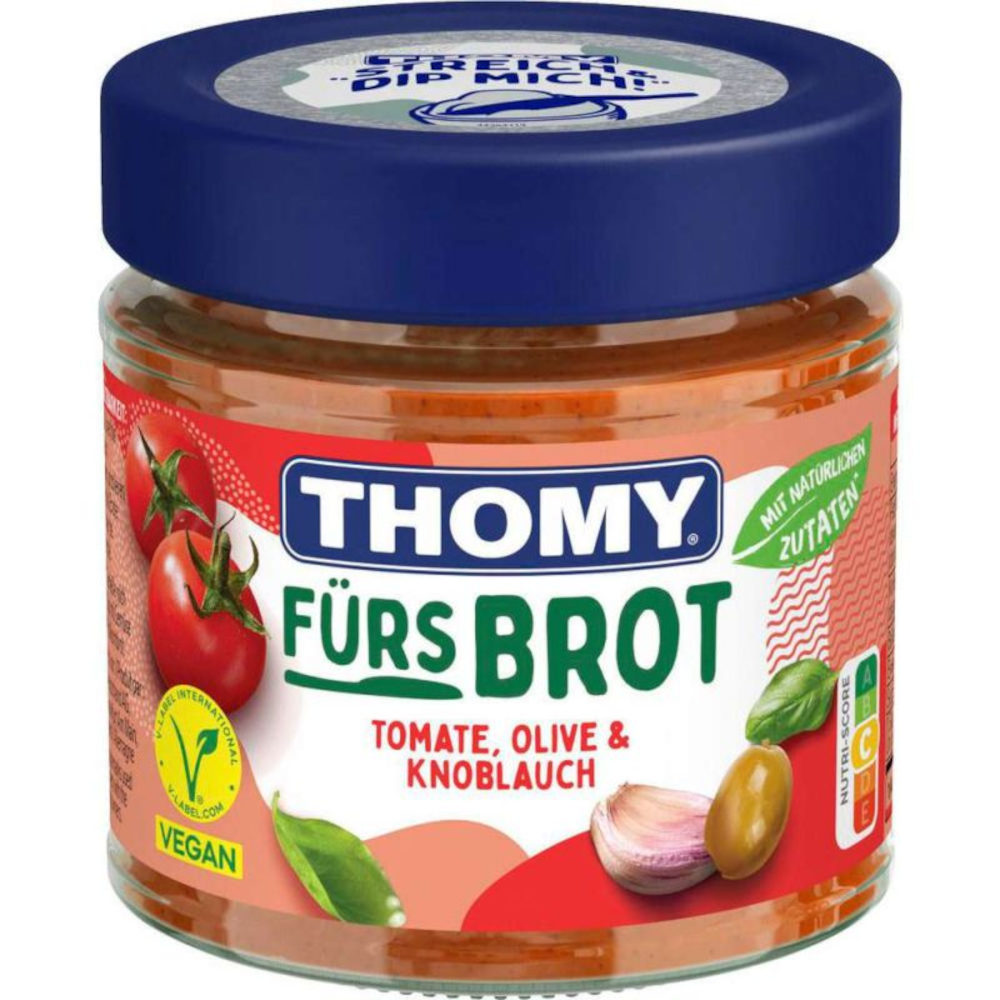 Thomy Brotaufstrich Tomate, Olive & Knoblauch, vegan 180g / 6.34oz