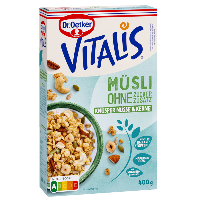 Dr. Oetker Vitalis Knusper Müsli Nüsse & Kerne ohne Zuckerzusatz 400g