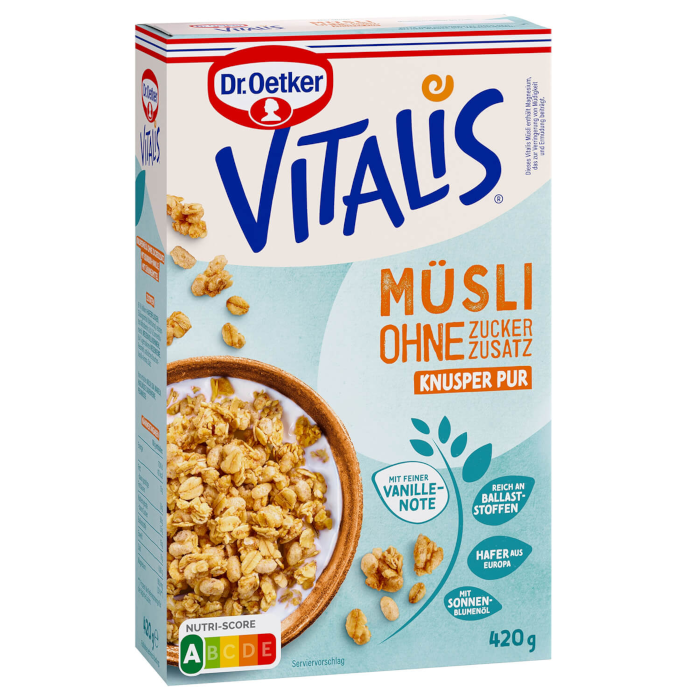 Dr. Oetker Vitalis Knusper Pur Müsli ohne Zuckerzusatz 420g