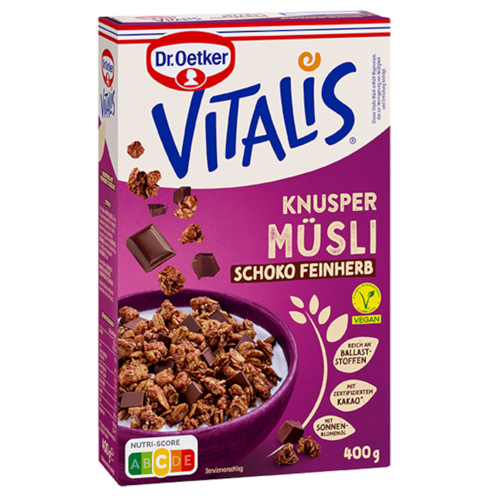 Dr. Oetker Vitalis Knusper Müsli Schoko Feinherb, vegan 400g