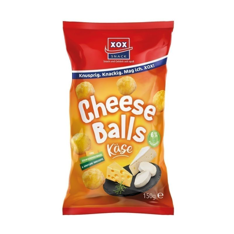XOX Cheese Balls, Maissnack mit Käsegeschmack 150g / 5.29oz