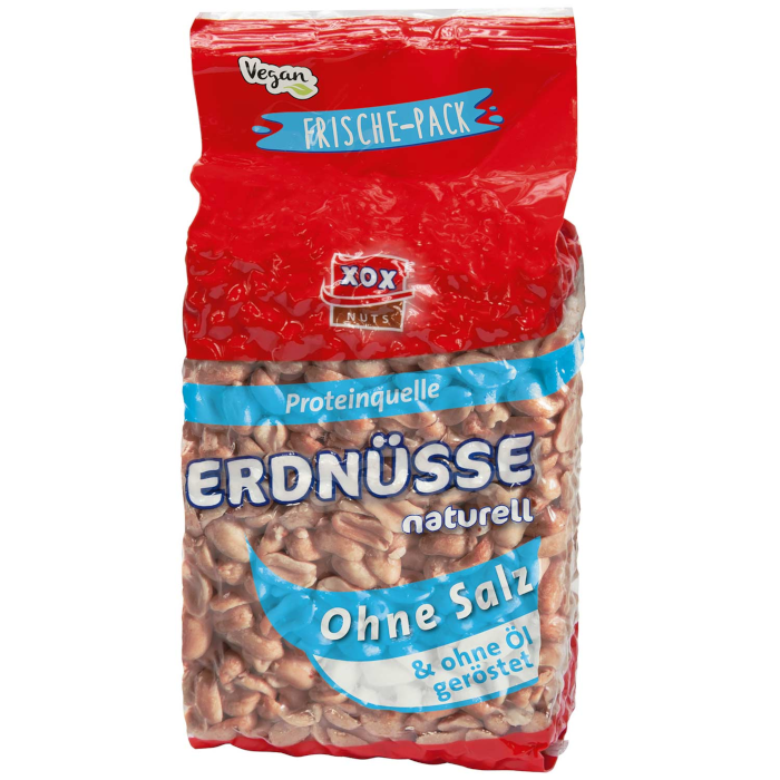XOX Erdnüsse naturell, vegan 900g / 31.78oz