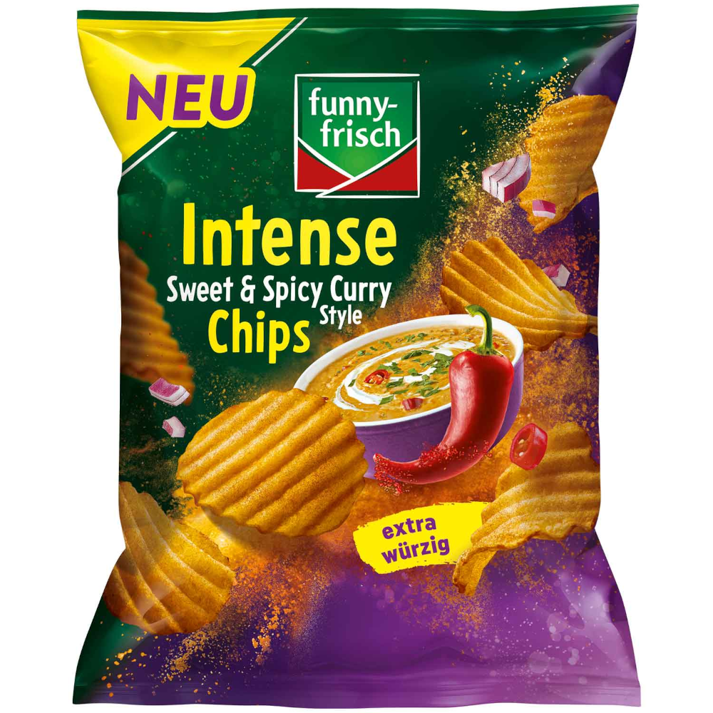 funny-frisch Intense Chips Sweet & Spicy Curry Style 110g / 3.88oz