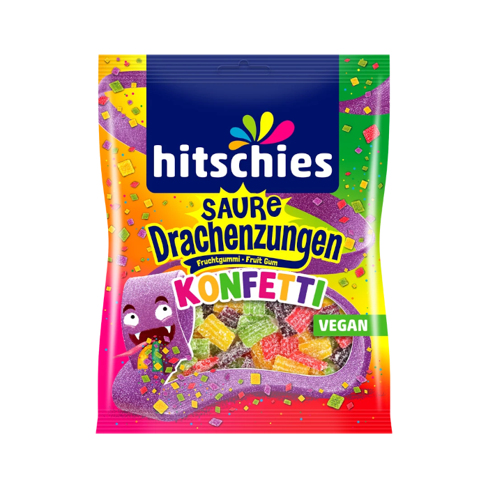 hitschies Saure Drachenzungen Konfetti Fruchtgummi, Vegan 125g / 4.4oz