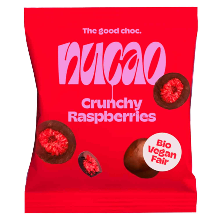 nucao Schokofrüchte Crunchy Raspberries Bio, Vegan 50g / 1.76oz
