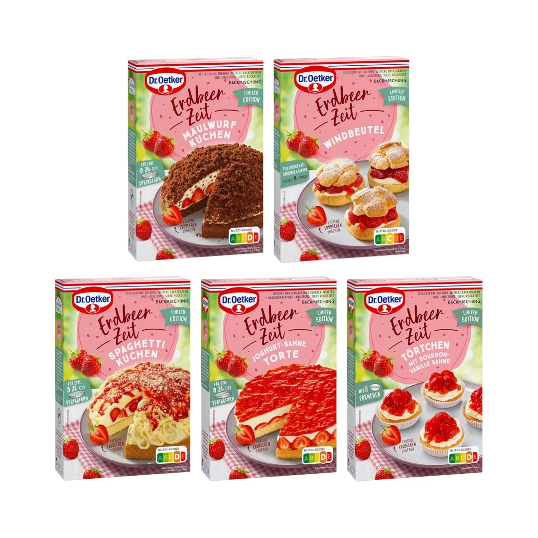 Dr. Oetker Erdbeer Zeit Backmischungen Probierset mit 10% Rabatt