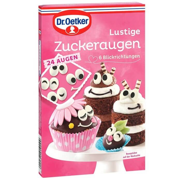 Dr. Oetker 24 lustige Zuckeraugen zum Dekorieren 10g
