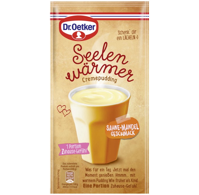 Dr. Oetker Puddingpulver Seelenwärmer Sahne-Mandel-Geschmack 58g