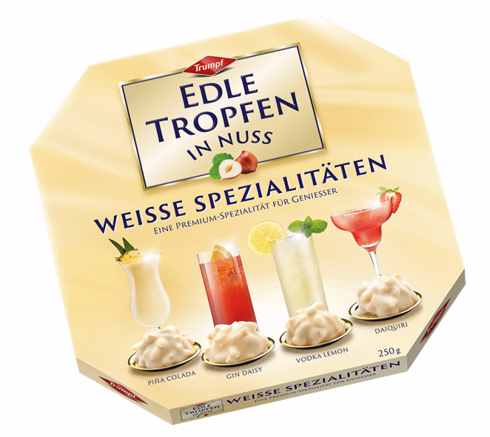 Trumpf Edle Tropfen in Nuss Weisse Spezialitäten 250g