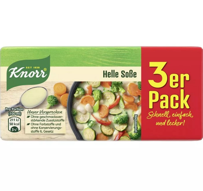 Knorr Helle Soße im 3er Pack ergibt 3 mal 250ml