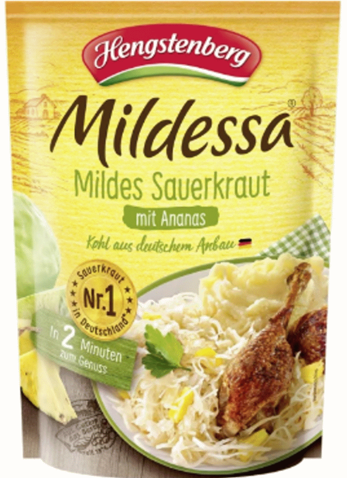 Hengstenberg Mildessa Mildes Sauerkraut mit Ananas 400g