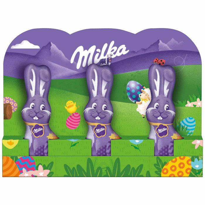 Milka 3 Mini Schmunzelhasen Alpenmilch Schokolade Osterhase 45g / 1.58 oz