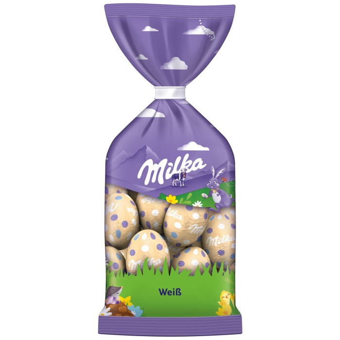 Milka Ostereier aus weißer Schokolade 100g / 3.52 oz