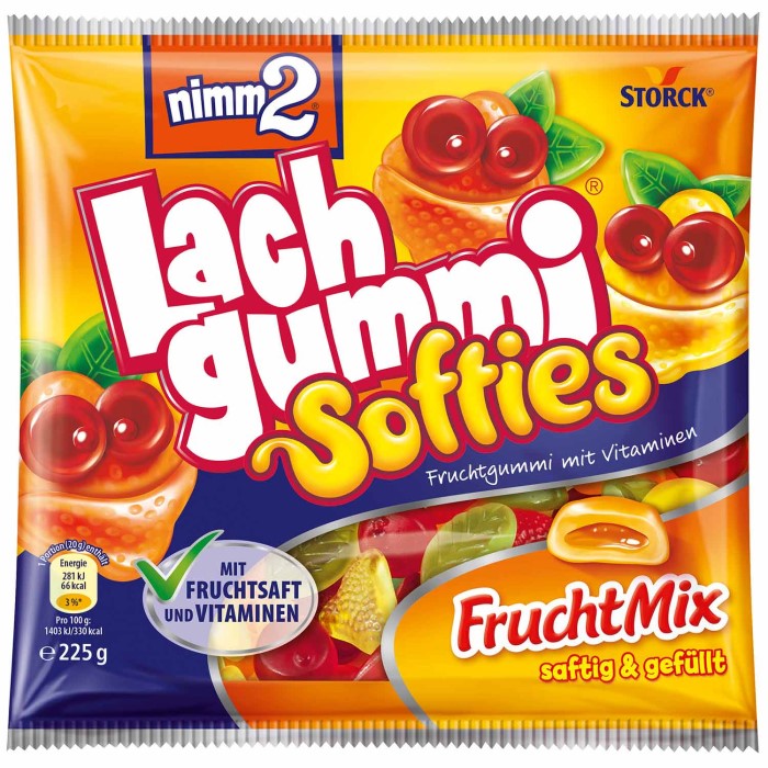 Storck nimm2 Lachgummi Softies gefüllte Fruchtgummies 225g / 7.93 oz